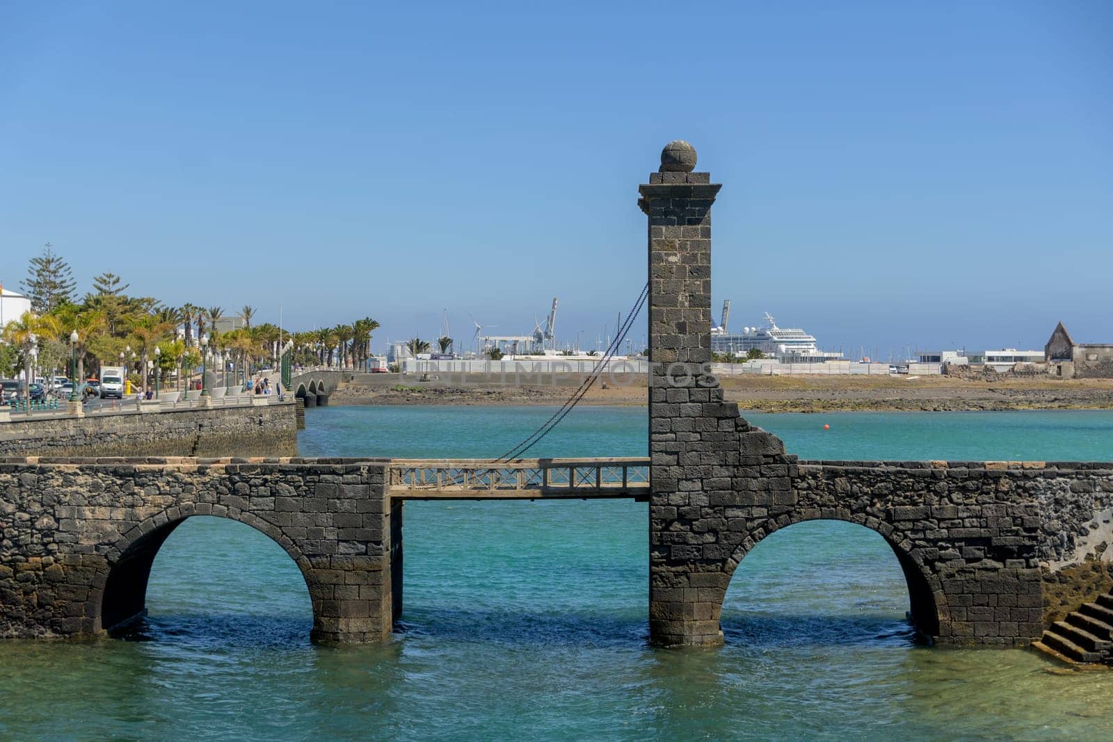 Arrecife, Lanzarote, March 2023: View on Puente de las bolas in Arrecife, Lanzarote