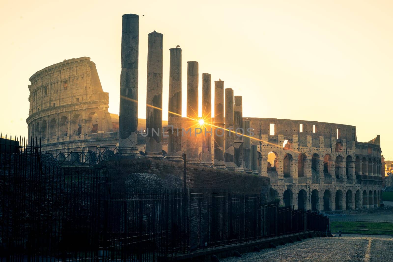 Coliseum or Flavian Amphitheatre (Amphitheatrum Flavium or Colosseo), Rome, Italy.