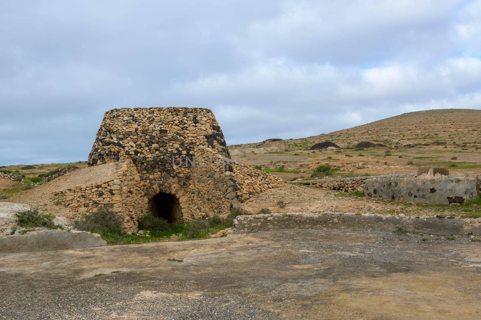 Teguise, Lanzarote, Spain, March 2023: View on Caleras de Teguise on Lanzarote, Canary Islands