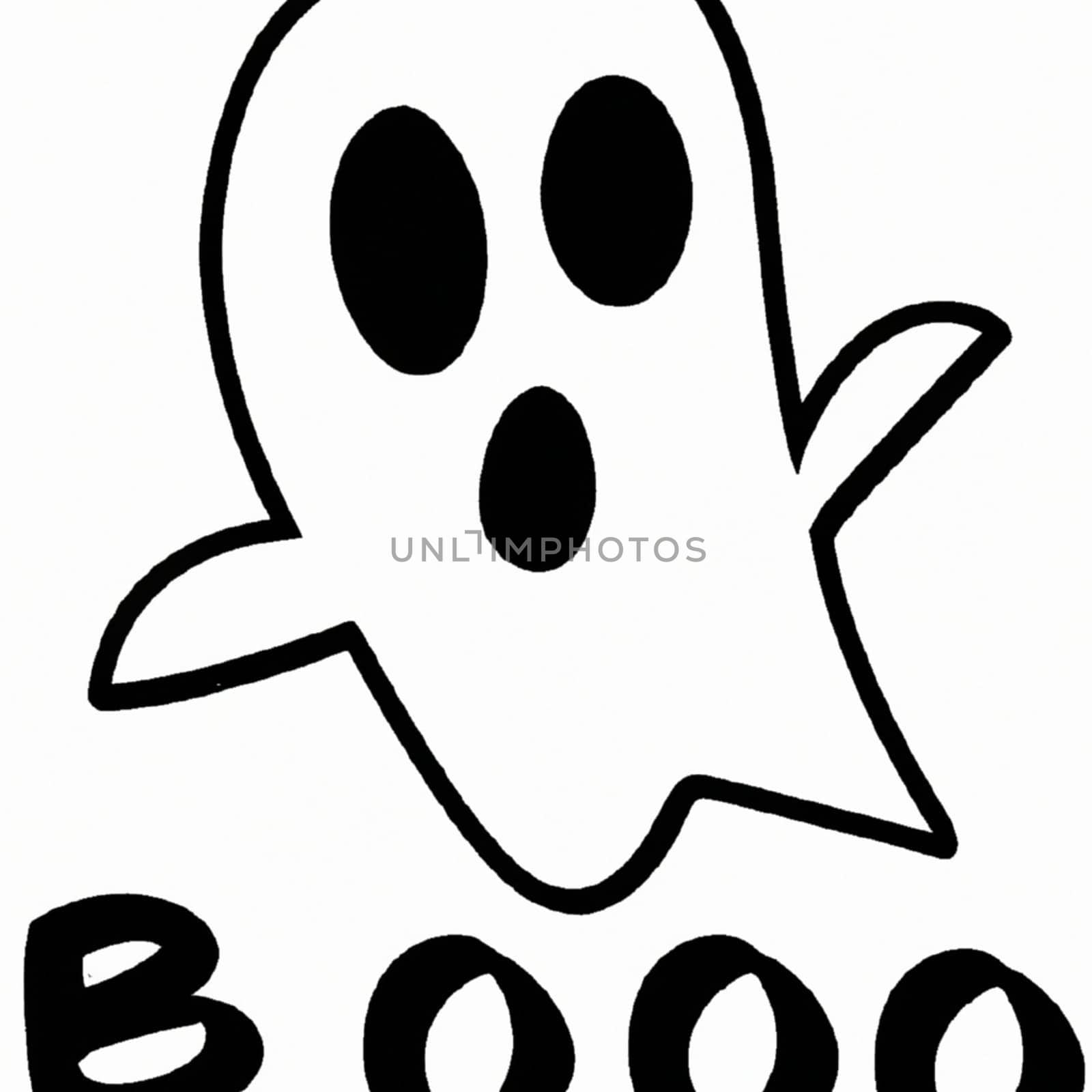 Ghostly vision in white robes scream and fly on white background. Ghost in terrible dream. Mystical atmosphere. Halloween, All Hallows Eve, All Saints Eve. Hallucinations, delusions, mental illness.