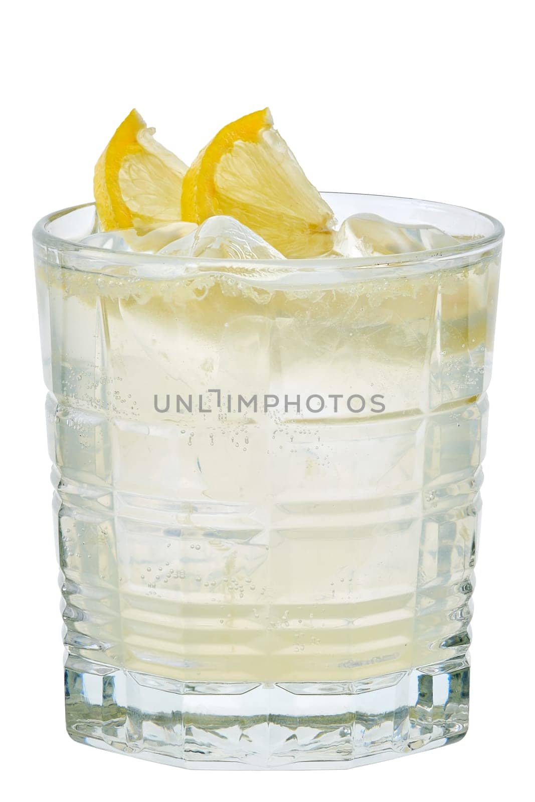 Summer refreshing spritz cold cocktail isolated on white background