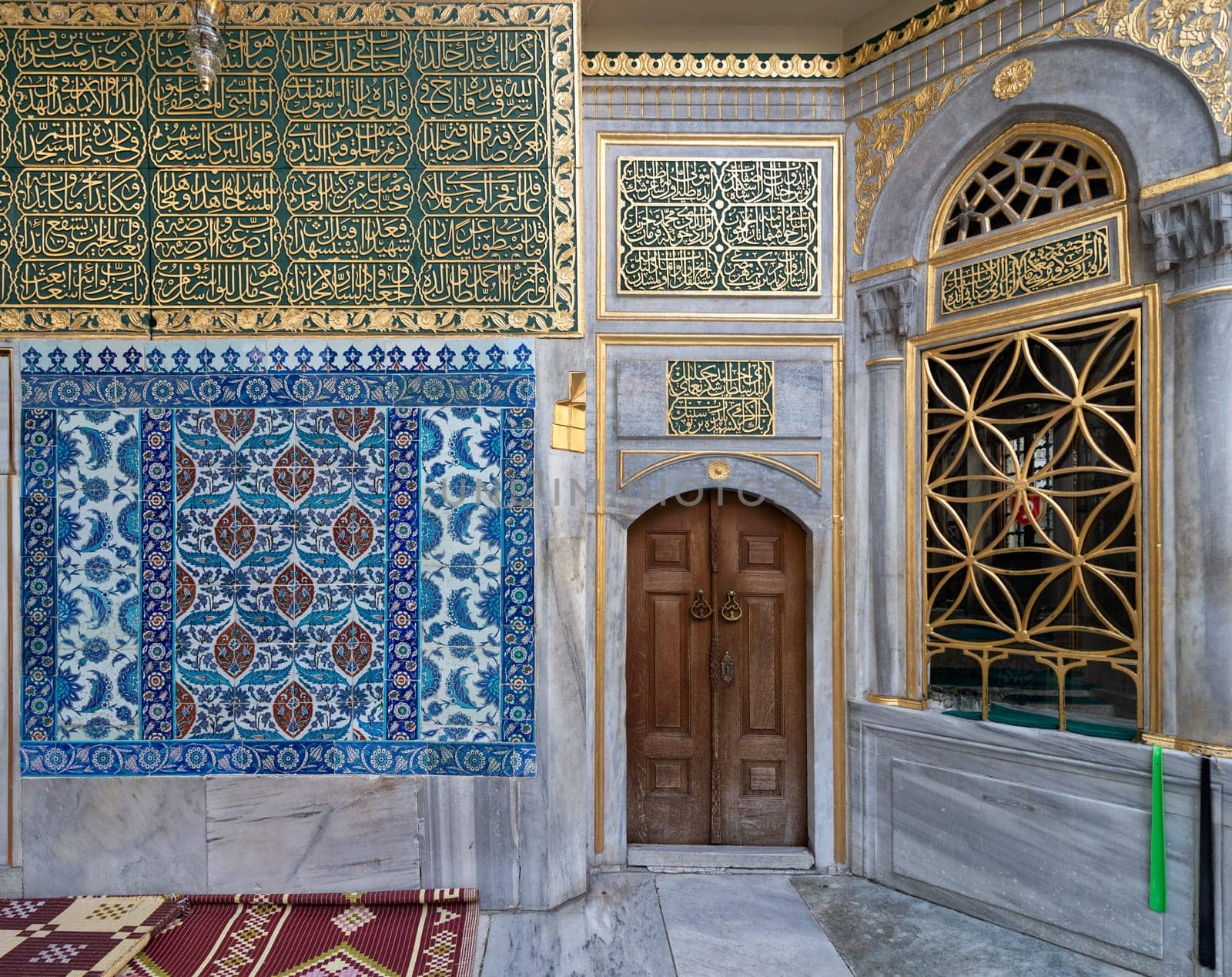 Entrance of the shrine of Hazrat Abu Ayub Ansari, Eyup Sultan Mosque, Istanbul, Turkey
