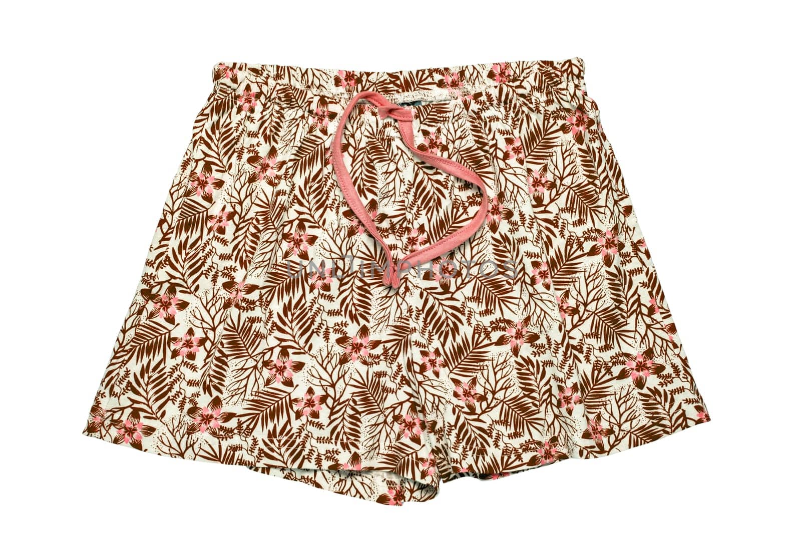 Closeup of female sexy nightwear, summer shorts, nightdress or nightgown isolated on a white background. Clipping path.