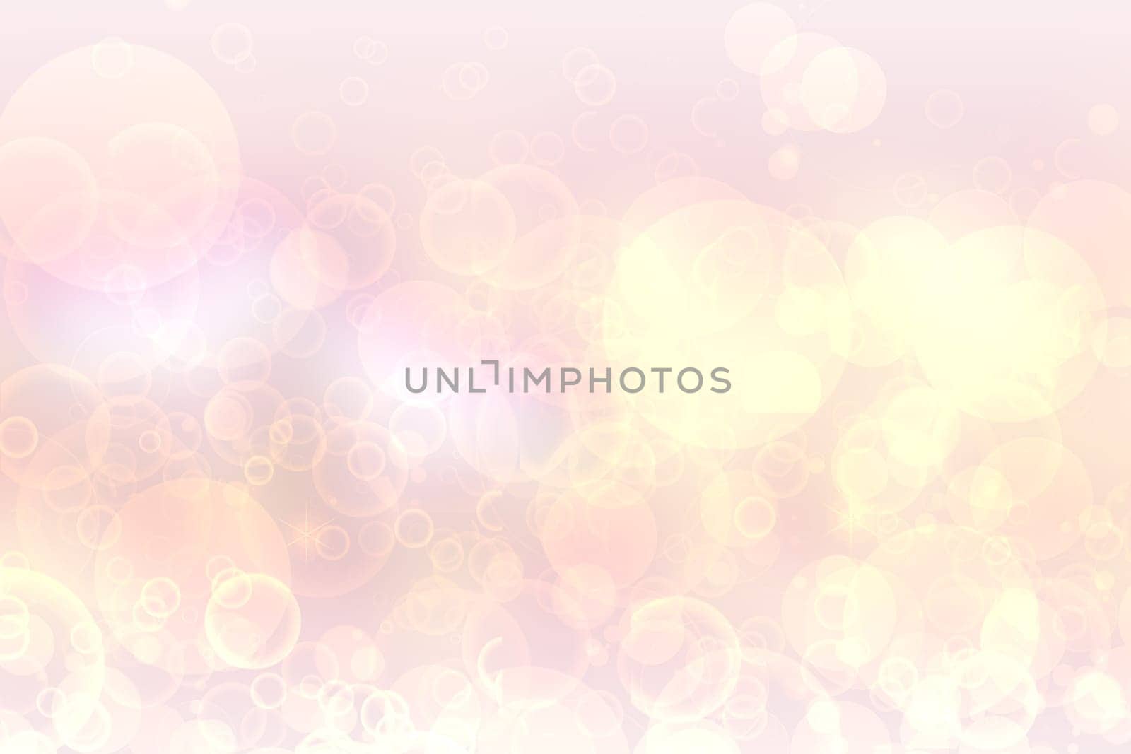 Abstract blurred fresh vivid spring summer light delicate pastel yellow pink orange bokeh background texture with bright circular soft color lights. Beautiful backdrop illustration.