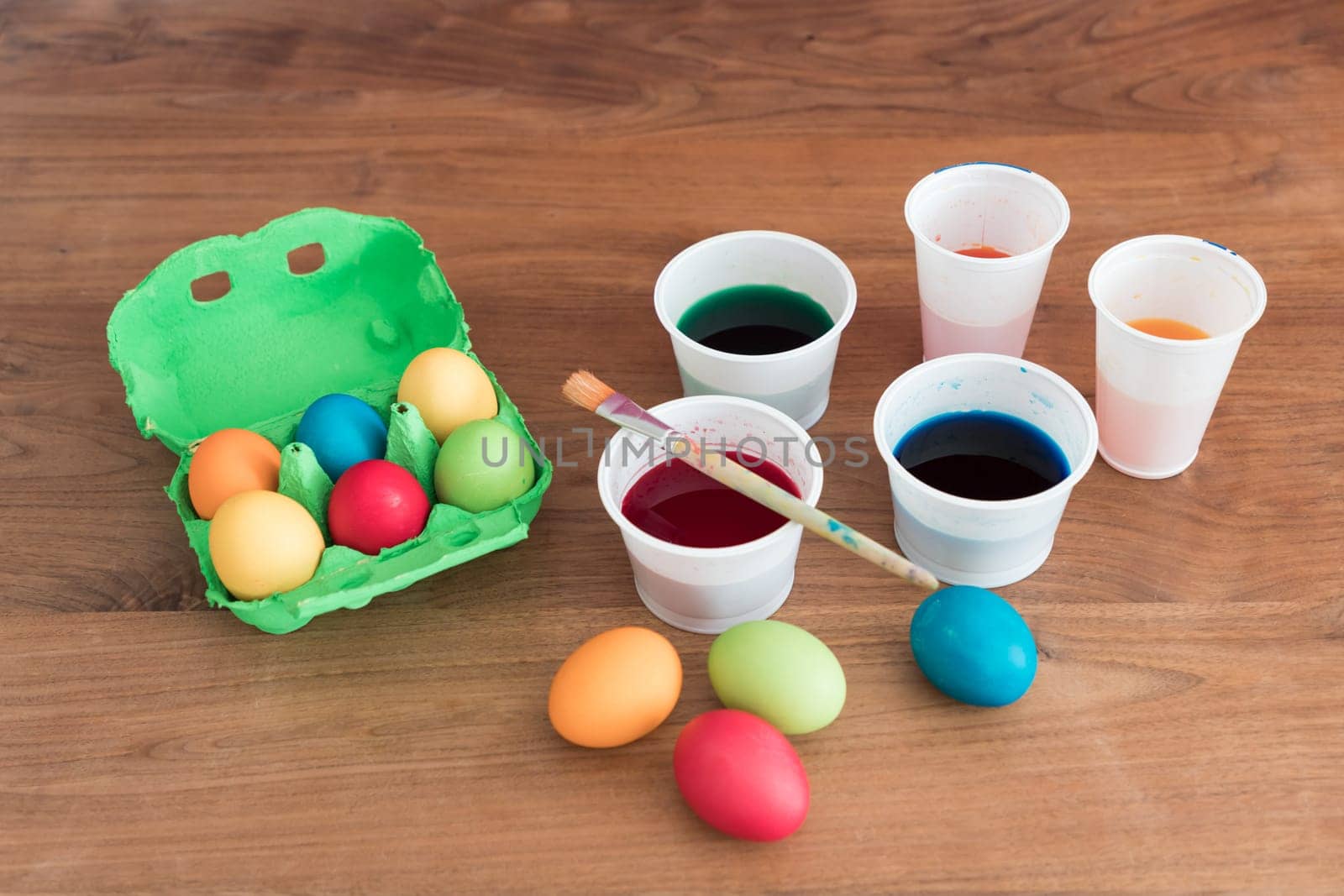 Handmade pastel easter egg for easternest at april. Decorative holidays present crafting time for traditional beautiful decoration.