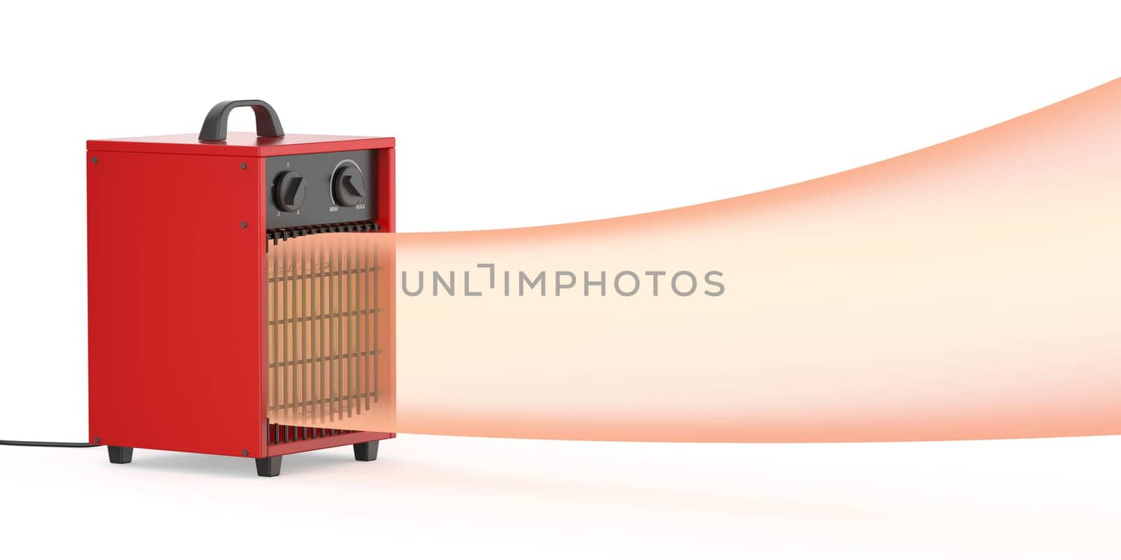 Blowing hot air with industrial electric fan heater