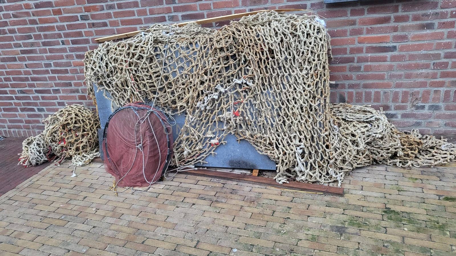 Urk, Netherlands - November 28, 2022:.Visiting the city of Urk in a mobile home. Urk used to be an island and is now a small fishing village on the Isselmeer.