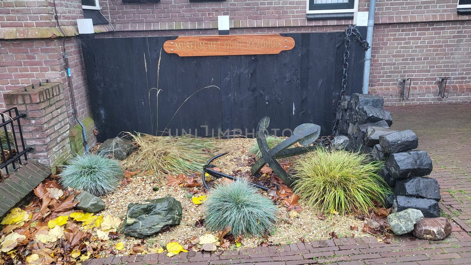 Urk, Netherlands - November 28, 2022:.Visiting the city of Urk in a mobile home. Urk used to be an island and is now a small fishing village on the Isselmeer.