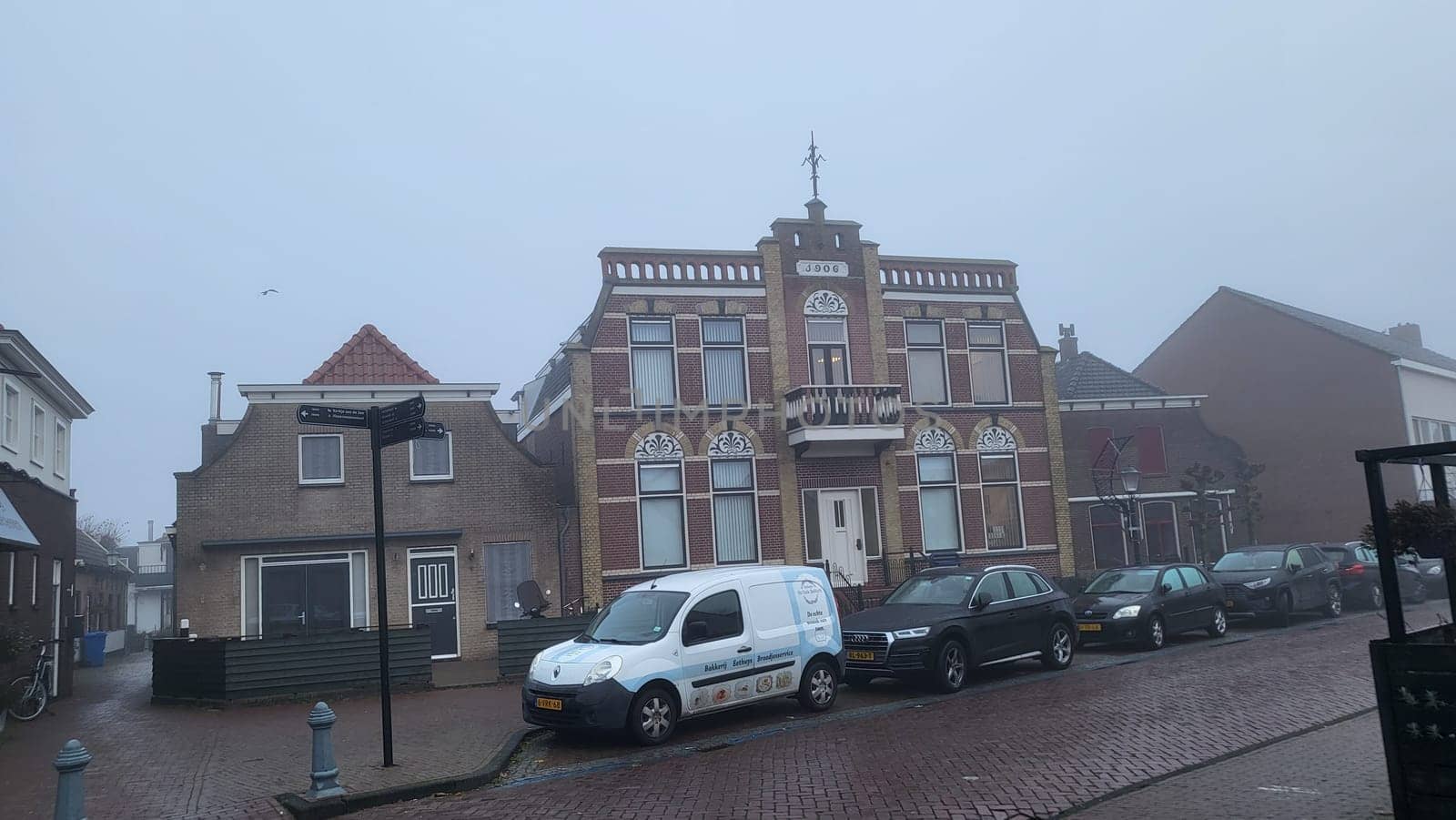 Urk, Netherlands - November 28, 2022:.Visiting the city of Urk in a mobile home. Urk used to be an island and is now a small fishing village on the Isselmeer.
