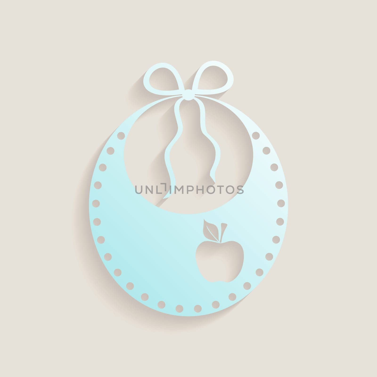 Simple baby shower invitation card with baby bib