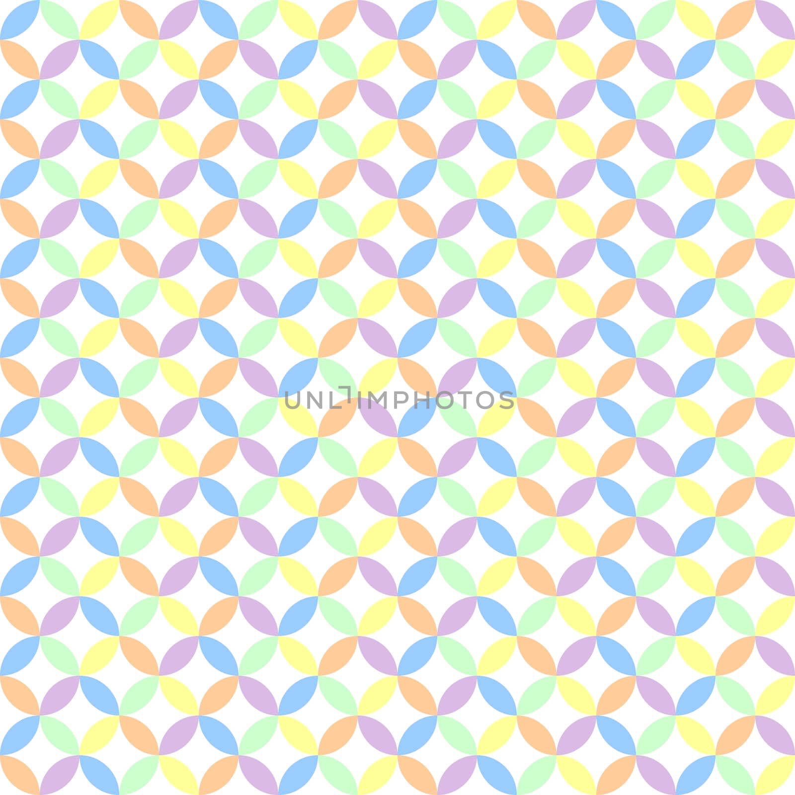 retro geometric circle background in pastel colors