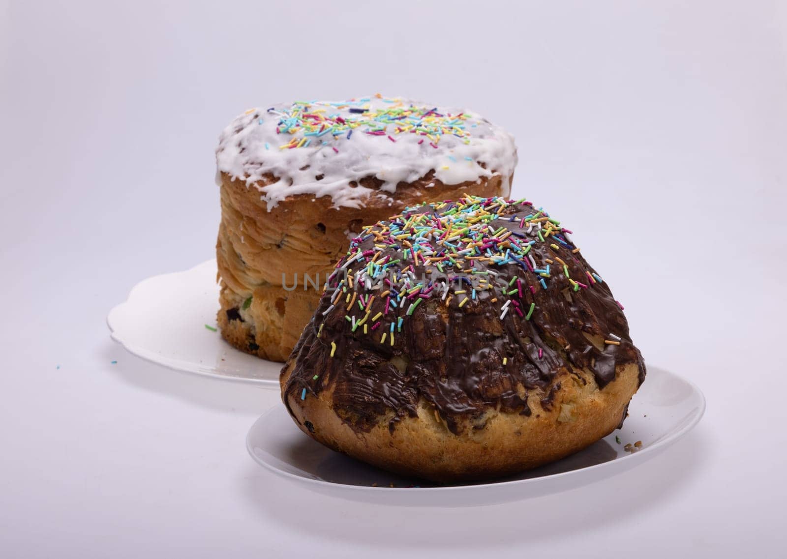 Traditional Ukrainian Easter Cake Kulich or Orthodox Christian Easter Bread.