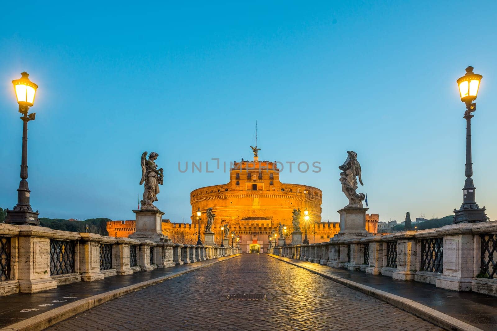 Angel Castle with bridge in Rome, Italy