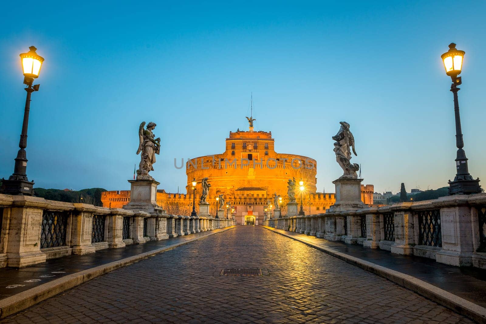 Angel Castle with bridge in Rome, Italy