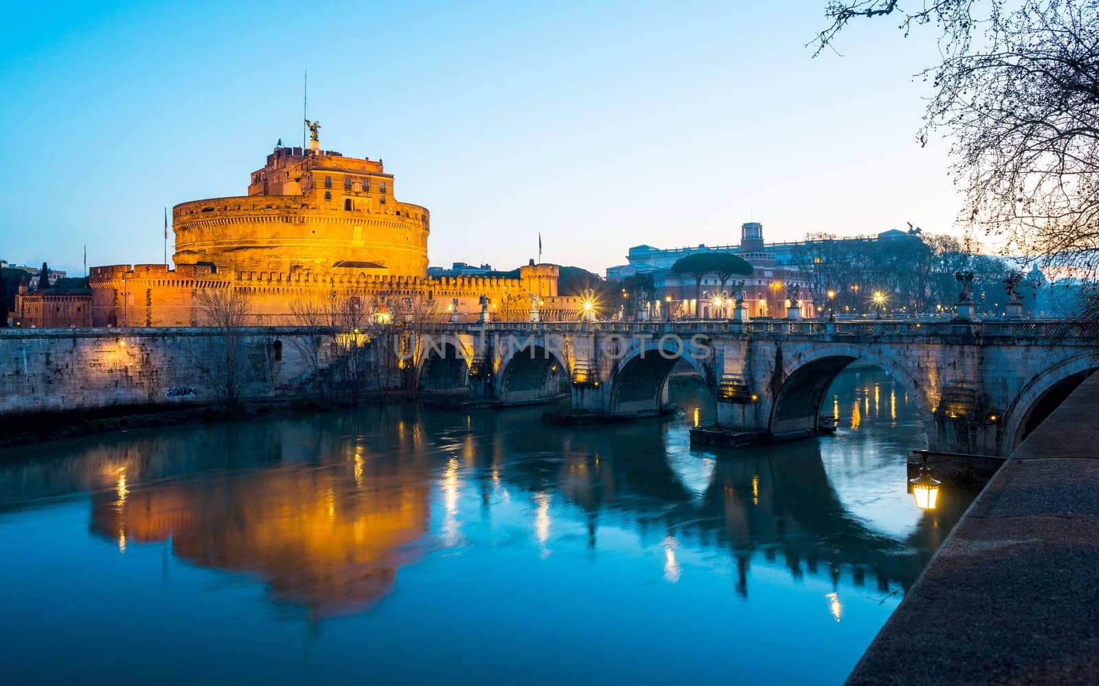 Angel Castle with bridge in Rome, Italy