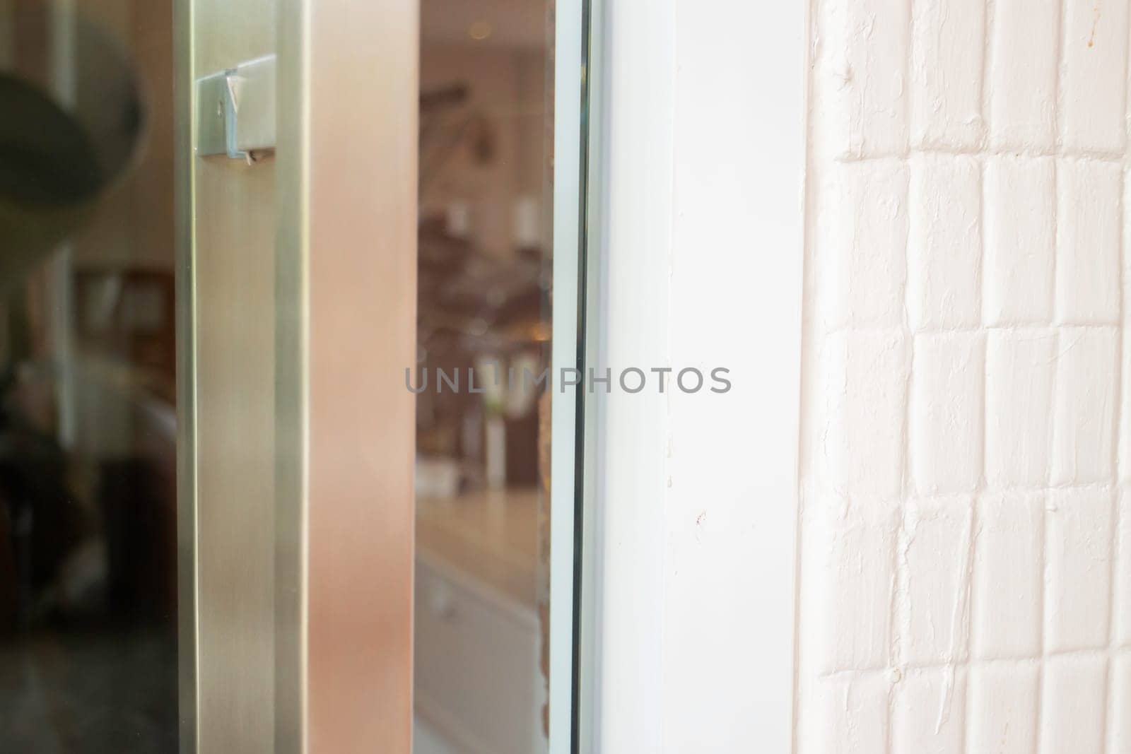 Room interior coffee shop with comfortable furniture, stock photo