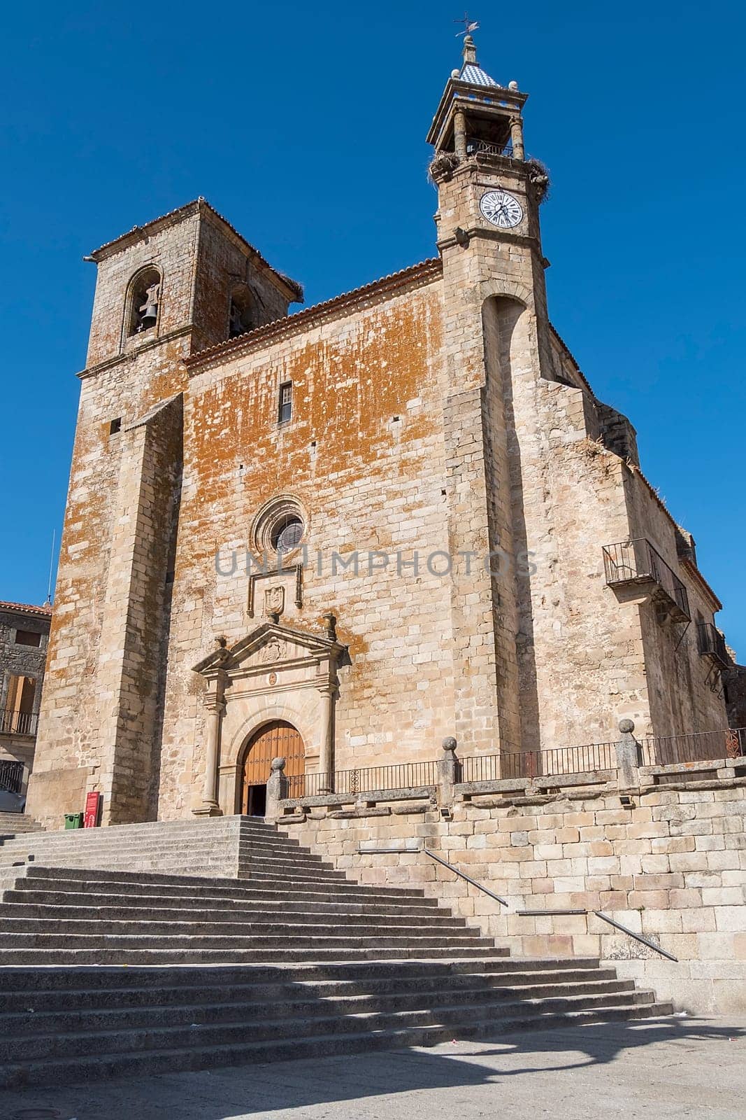 Trujillo main square. Church of San Martin Tours (Trujillo, Caceres, Spain).