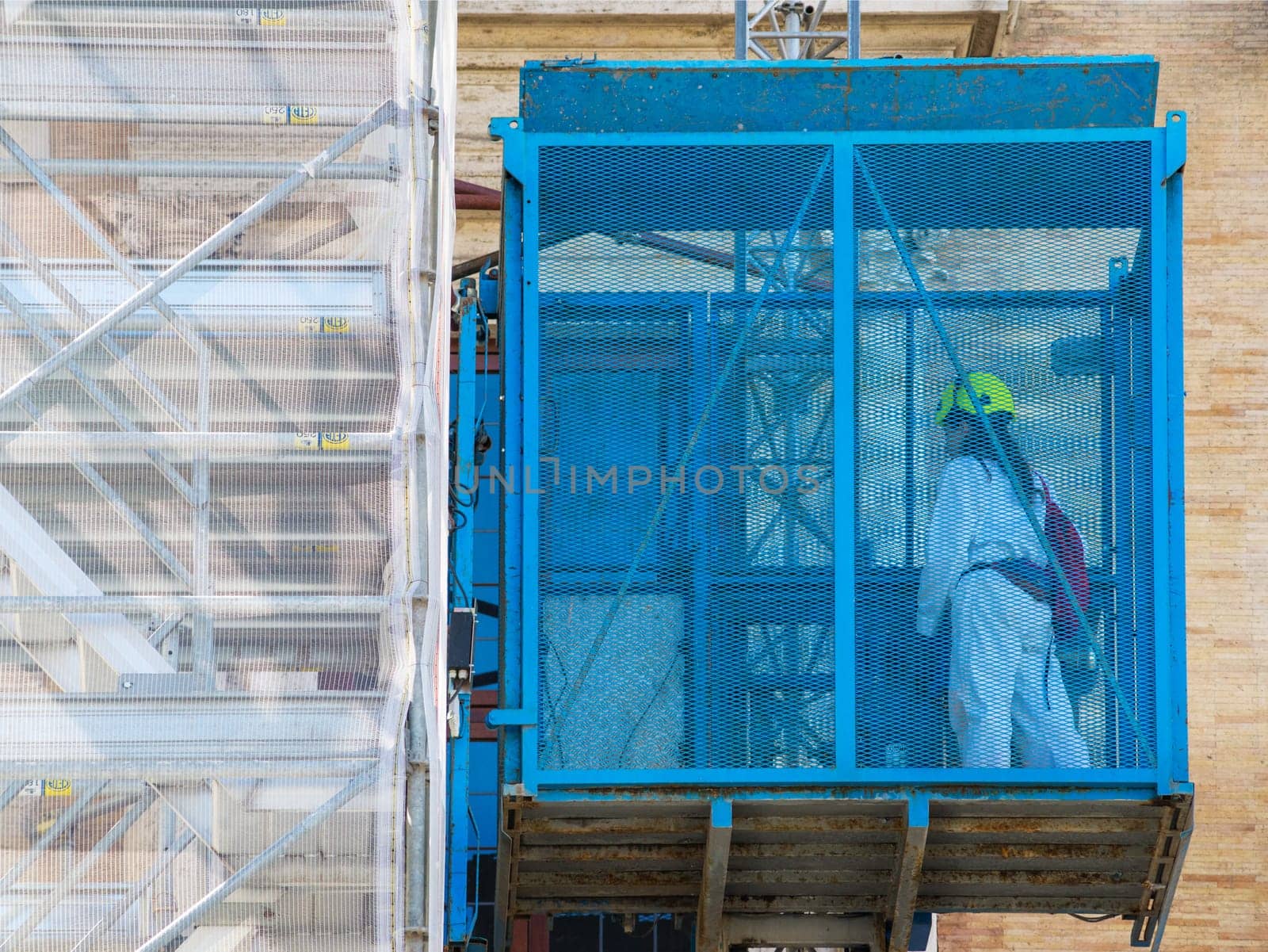 Scaffolds on a house building under renovations