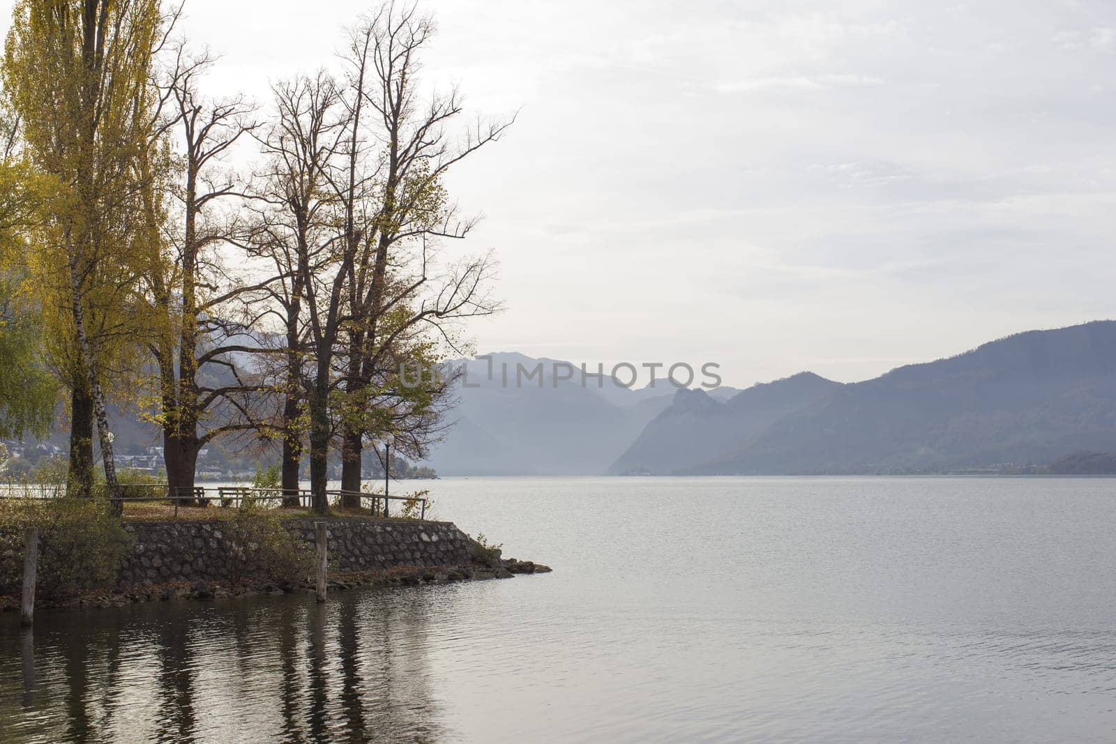 Lake Traunsee and Alps in Gmunden, Upper Austria, Austria