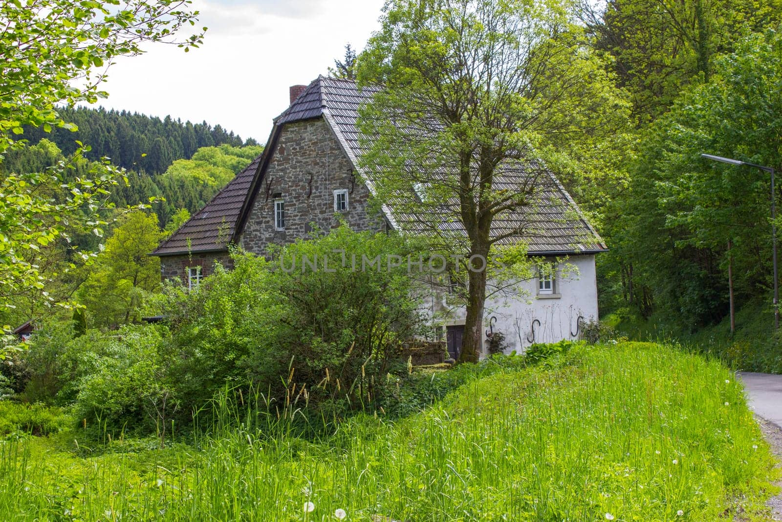 Bergisches Land in Germany -  landscape with house