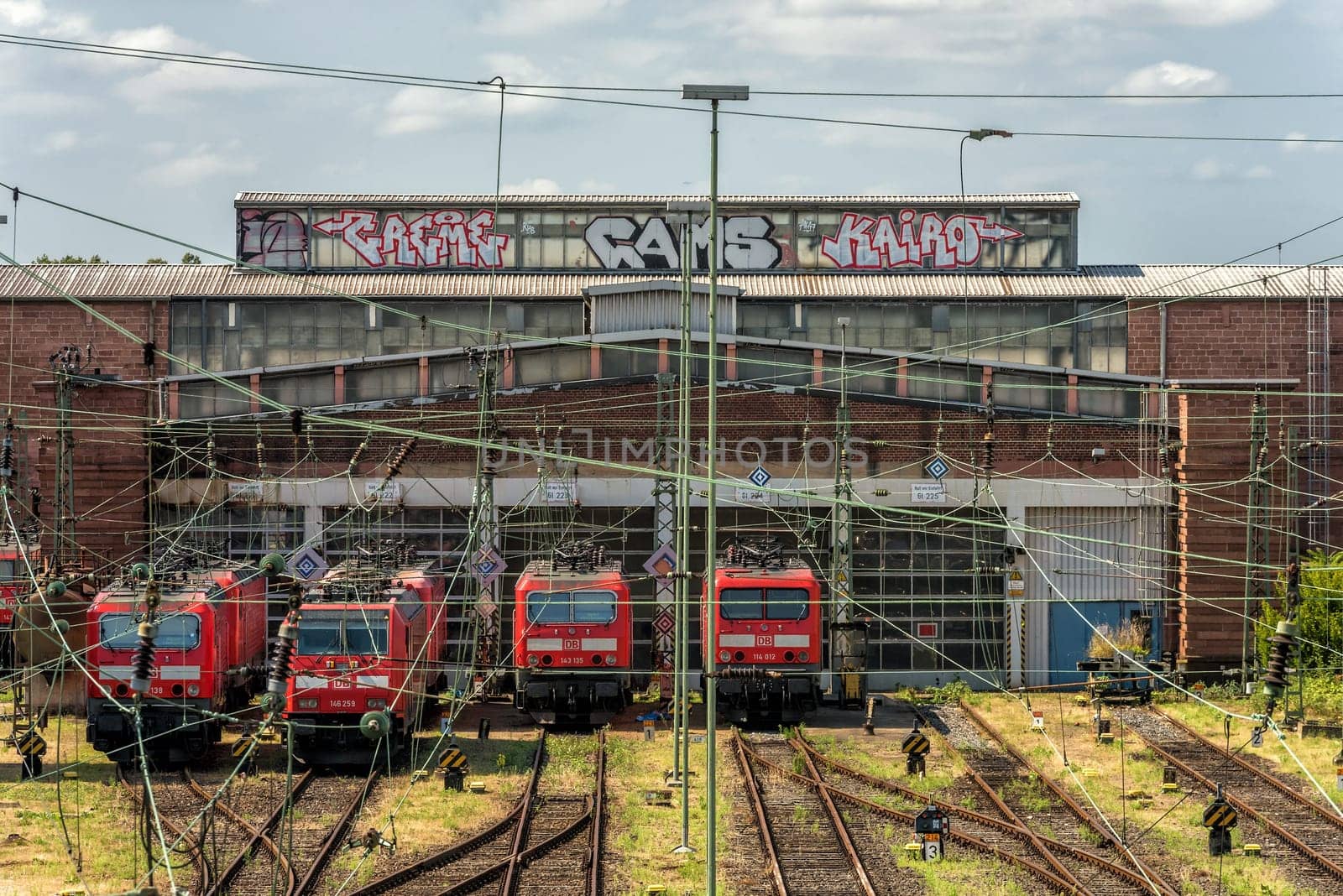 Locomotive shed at Frankfurt Central Station, Hesse, Germany