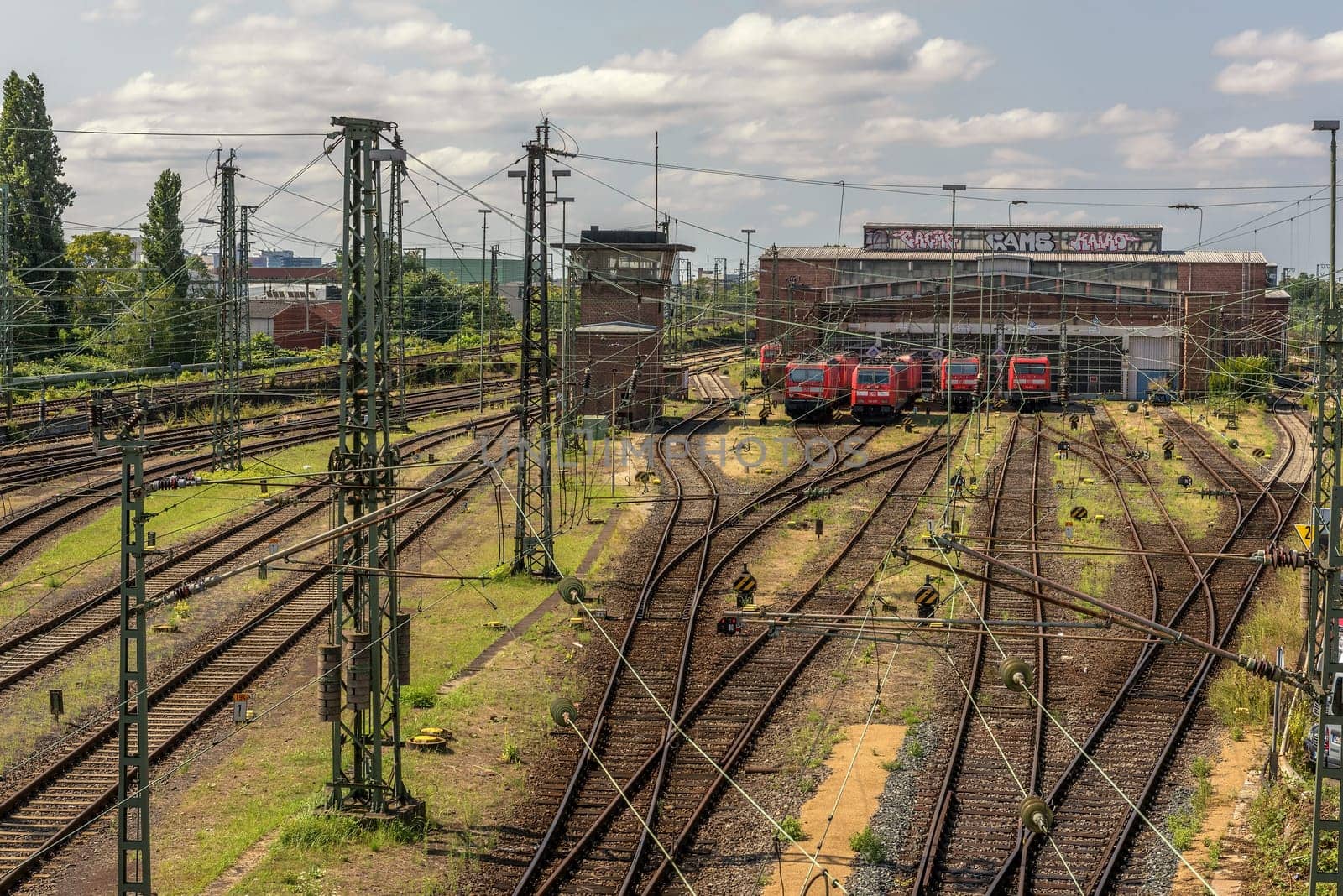 Locomotive shed at Frankfurt Central Station, Hesse, Germany