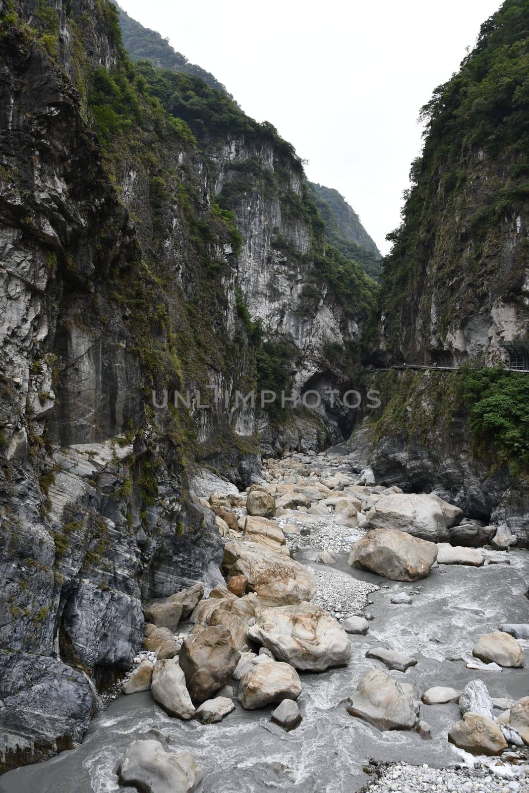 Vertical of the roadtunnel in mountainside at Tianxiang recreation area in Xiulin Township, Taiwan.