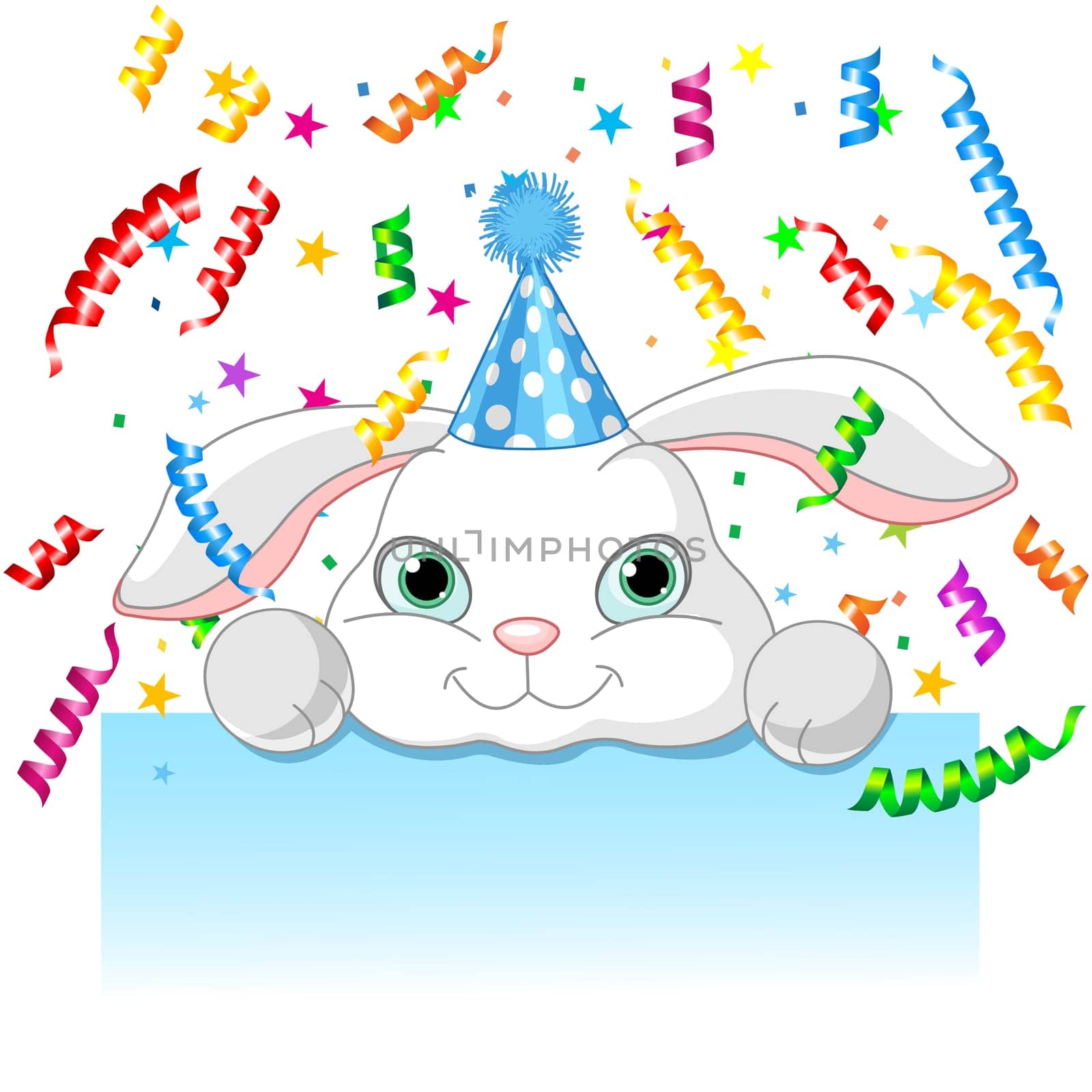 Illustration of bunny birthday card