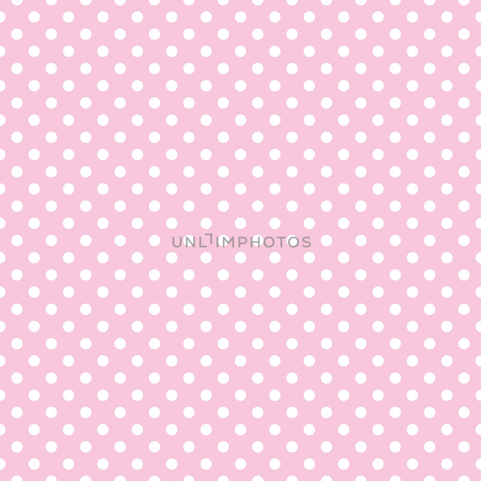 Seamless vector pattern with white polka dots on a pastel pink background. For desktop wallpaper or decoration tile website design