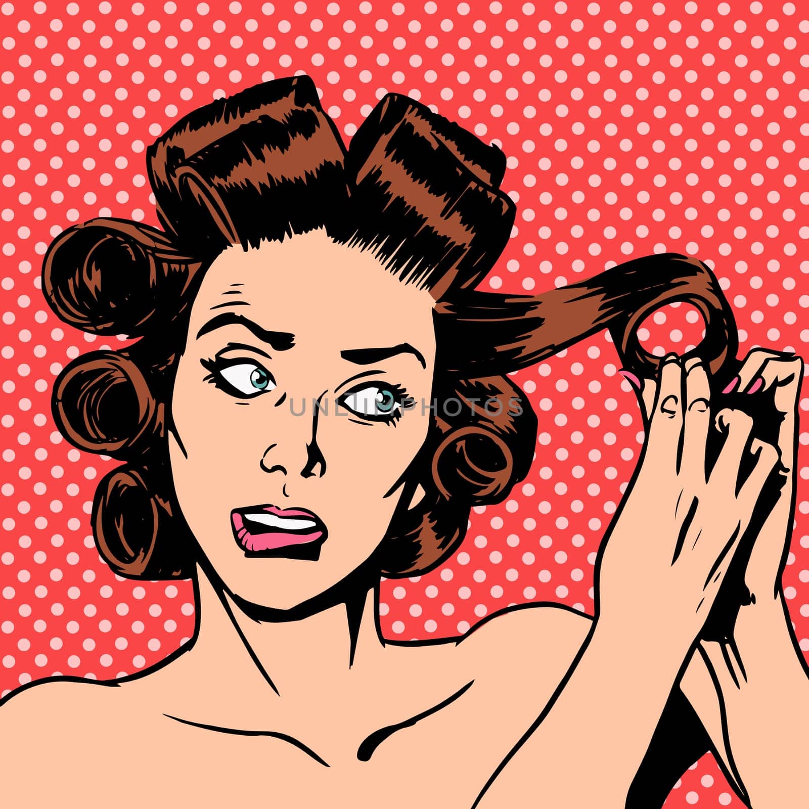 The woman makes Curling hair beauty youth a date nervous. The woman hurries off in a meeting primp