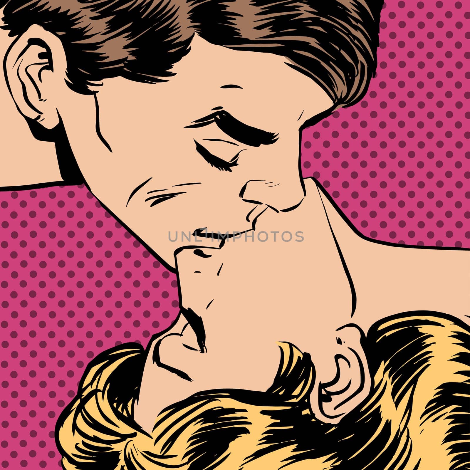 A man and a woman kiss love relationship romance