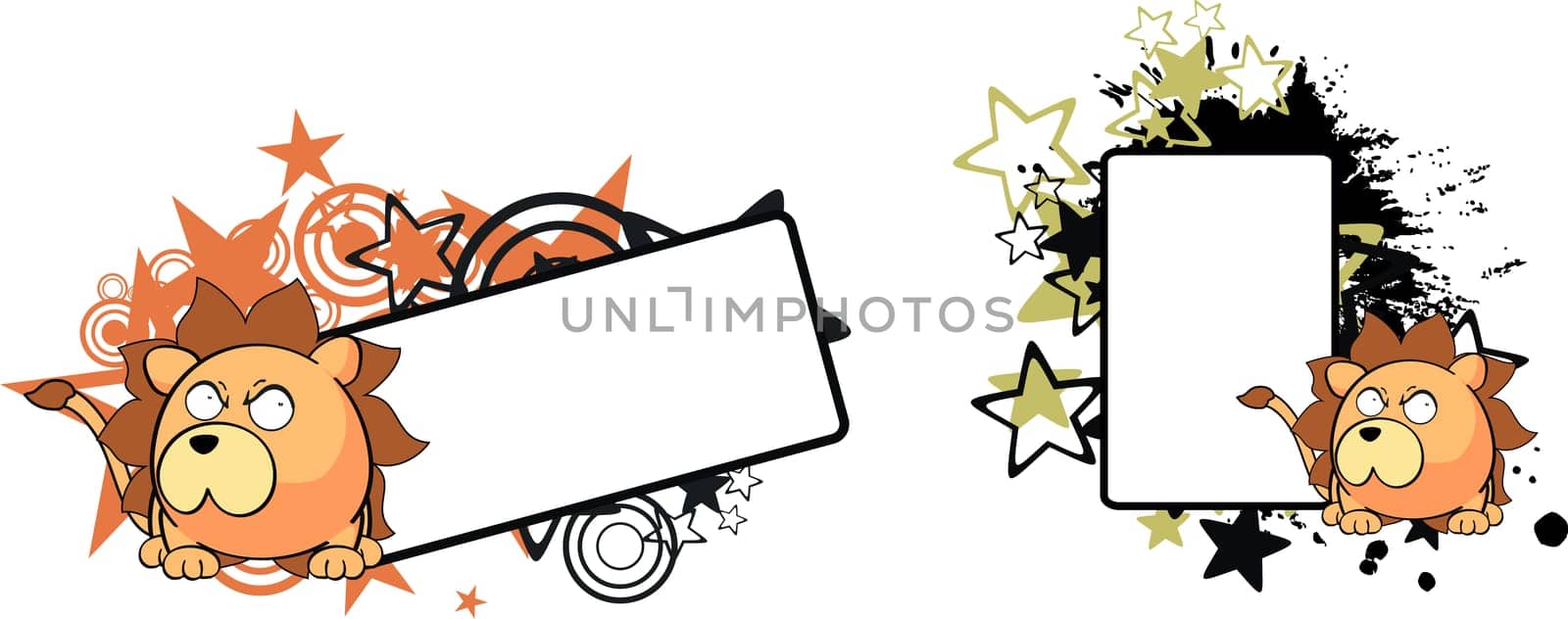 lion baby cartoon copyspace in vector format very easy to edit