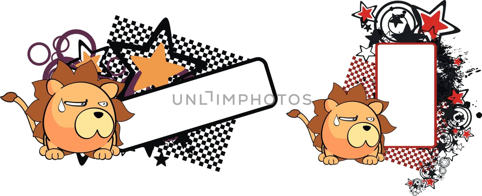 lion baby cartoon copyspace in vector format very easy to edit