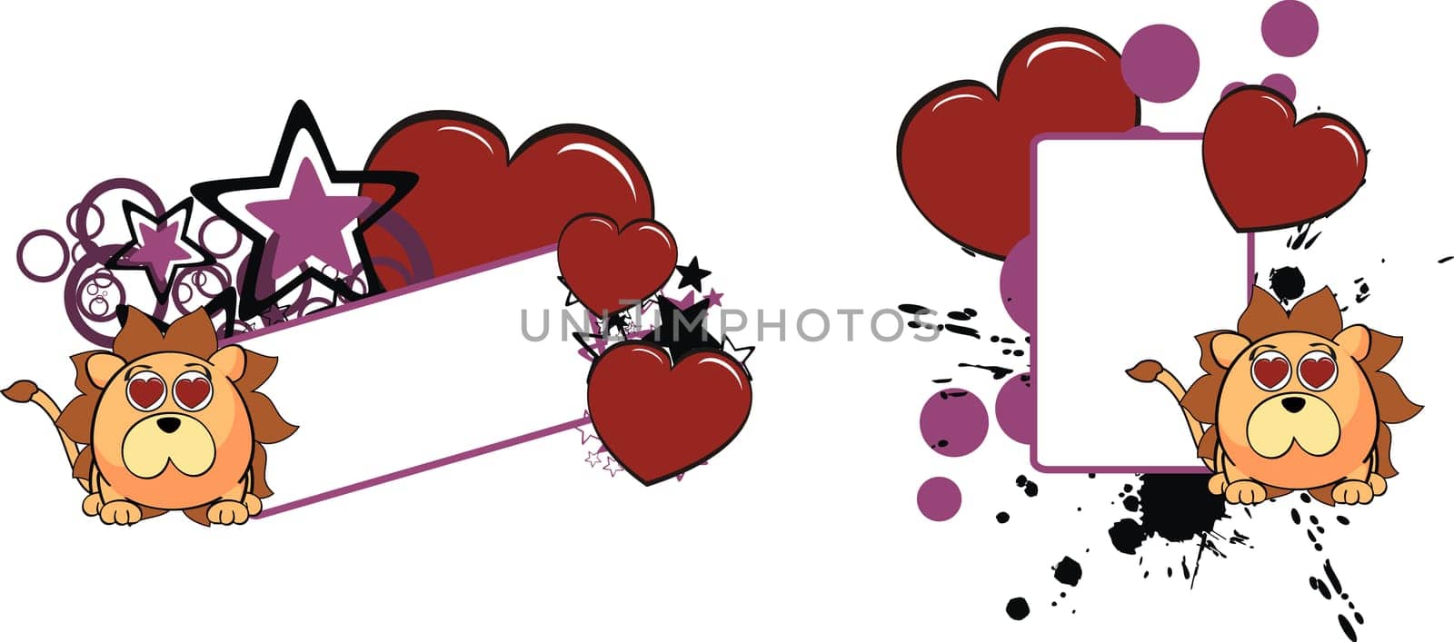 lion baby cartoon copyspace in vector format very easy to edit