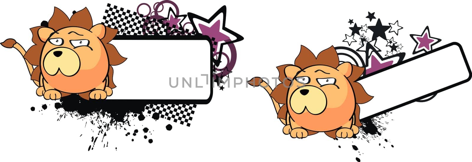 lion baby cartoon copyspace in vector format very easy to edit