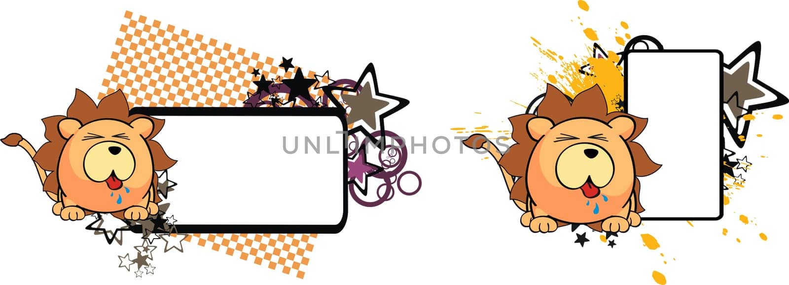 lion baby cartoon copyspace in vector format very easy to edit