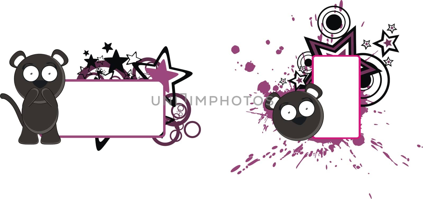 panther baby cartoon copyspace in vector format very easy to edit