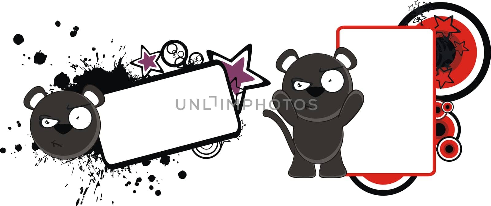 panther baby cartoon copyspace in vector format very easy to edit