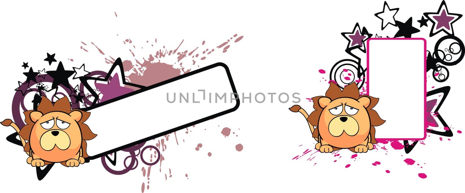lion baby cartoon copyspace in vector format very easy to edit