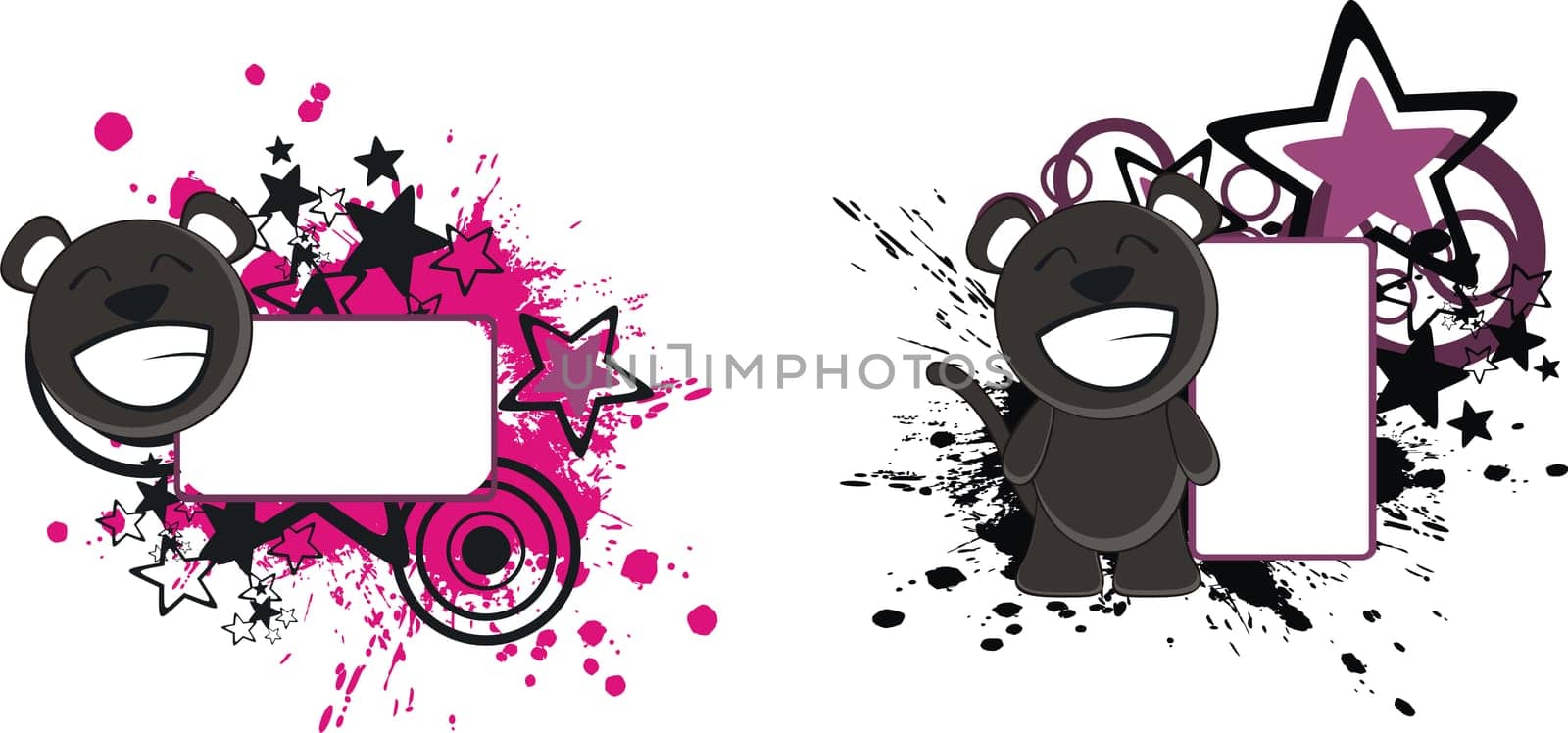 panther baby cartoon copyspace in vector format very easy to edit