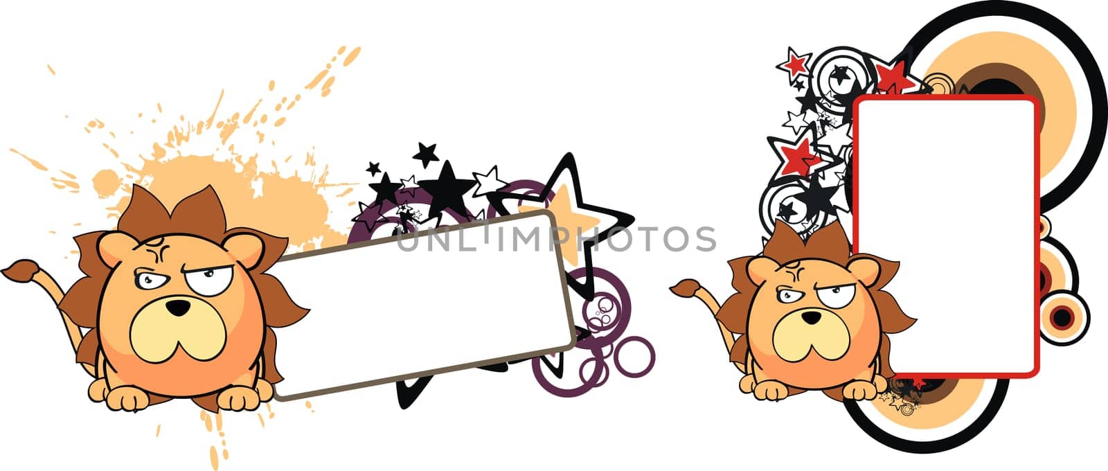 lion baby cartoon copyspace in vector format very easy to edit