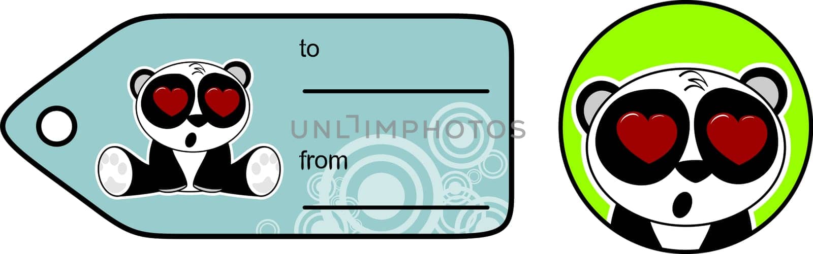 panda bear cute cartoon stickers in vector format very easy to edit