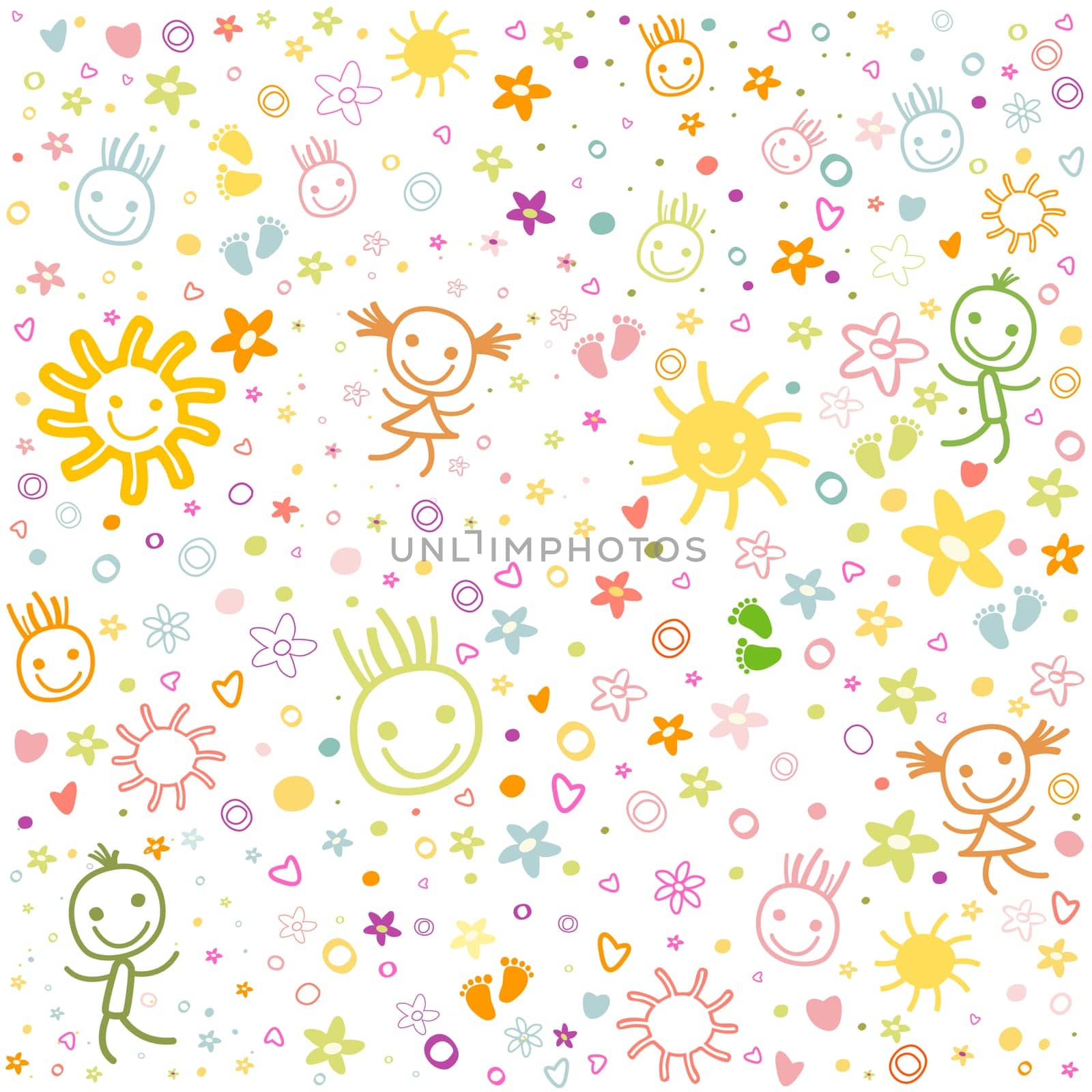 baby background, colorful cute elements