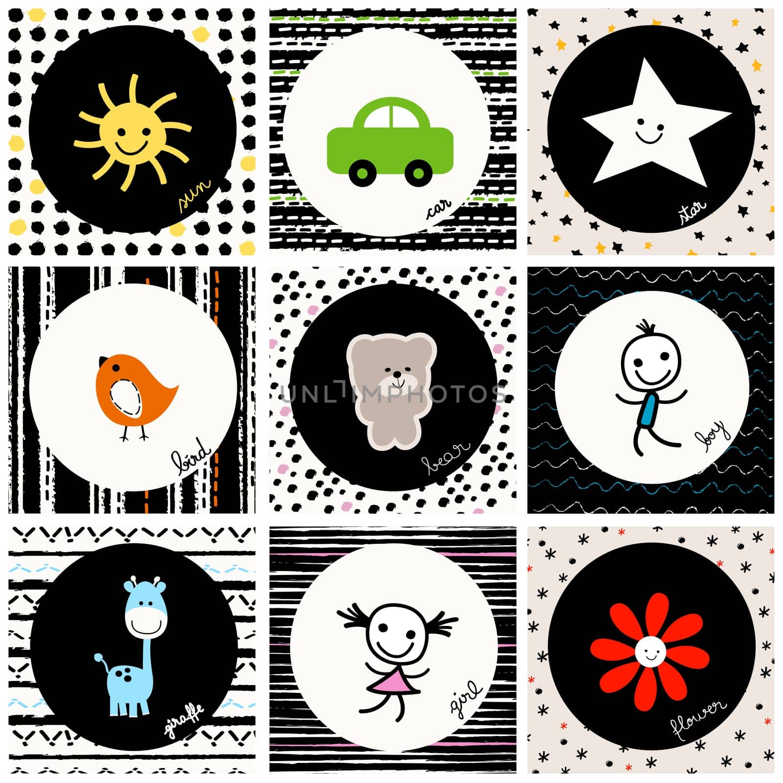 black and white baby pattern