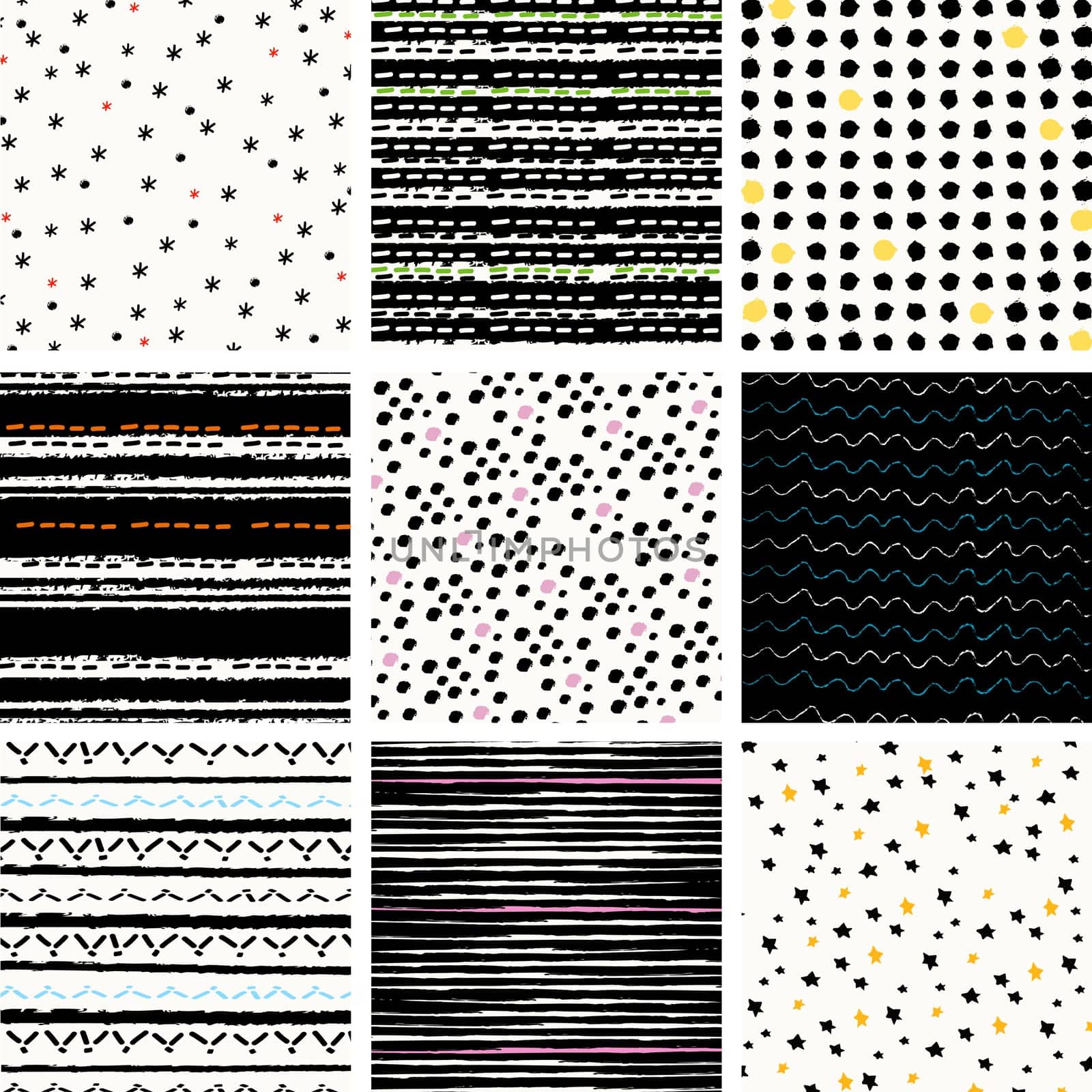 digital vector paper,  pattern set
