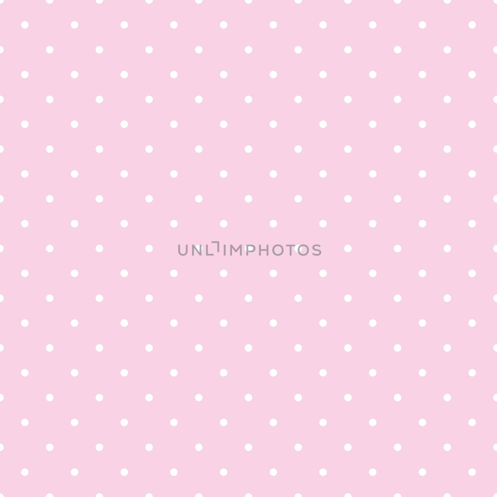 Tile vector pattern with small white polka dots on baby pink pastel background for desktop wallpaper