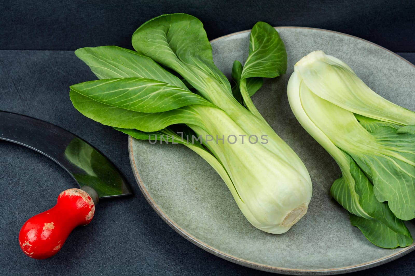 Fresh Bok Choy or Chinese cabbage on the table