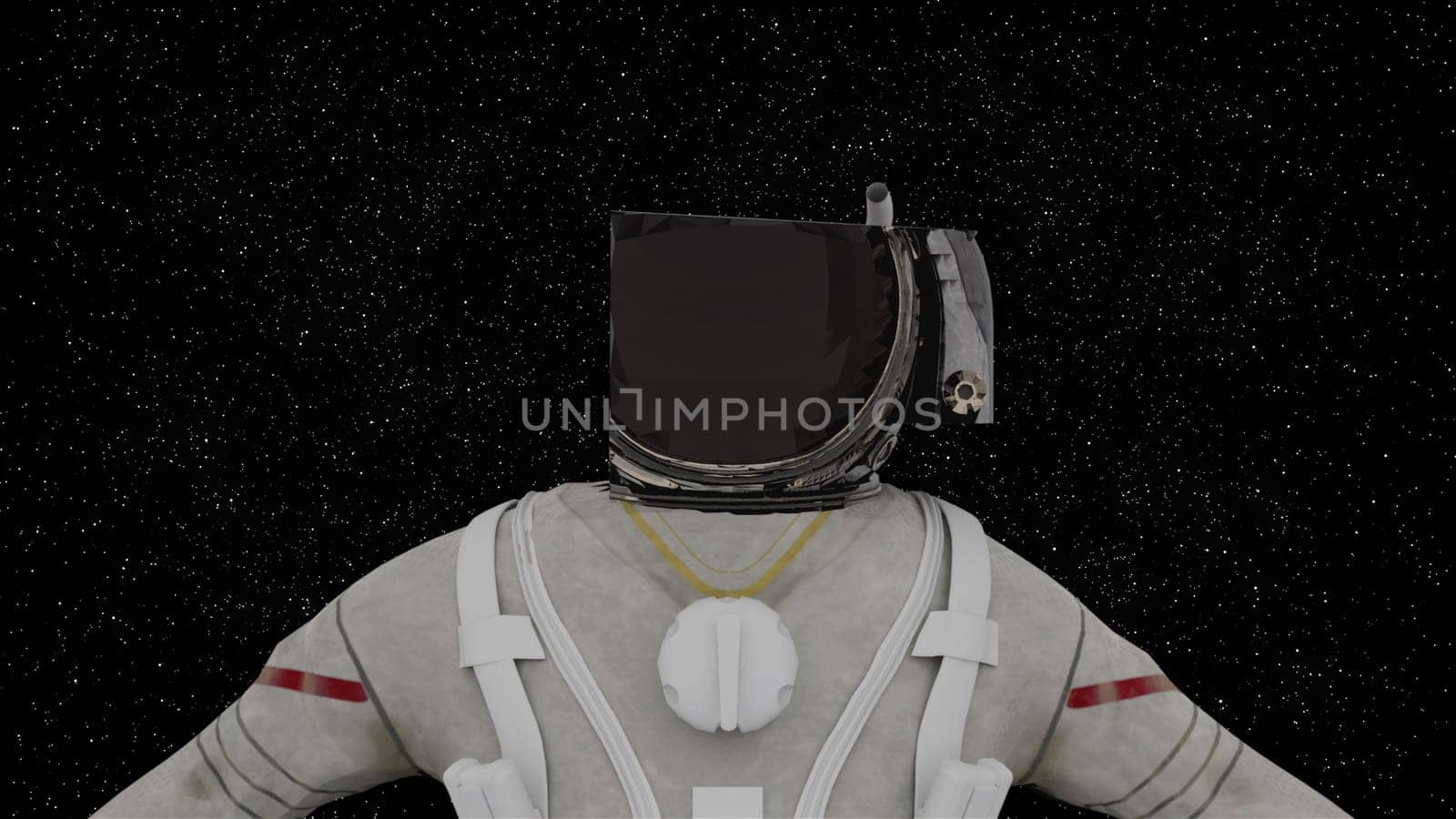 Astronaut with broken head. Computer generated 3d render