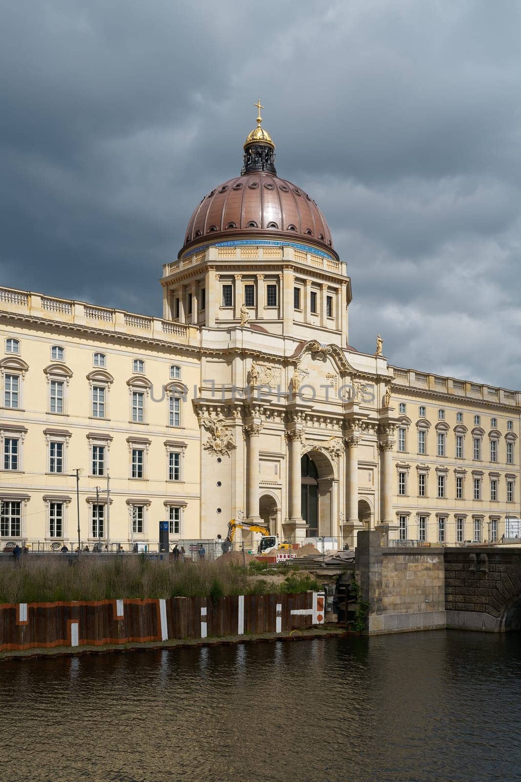 The completed Humboldt Forum in the center of Berlin on the river Spree in the district of Berlin-Mitte