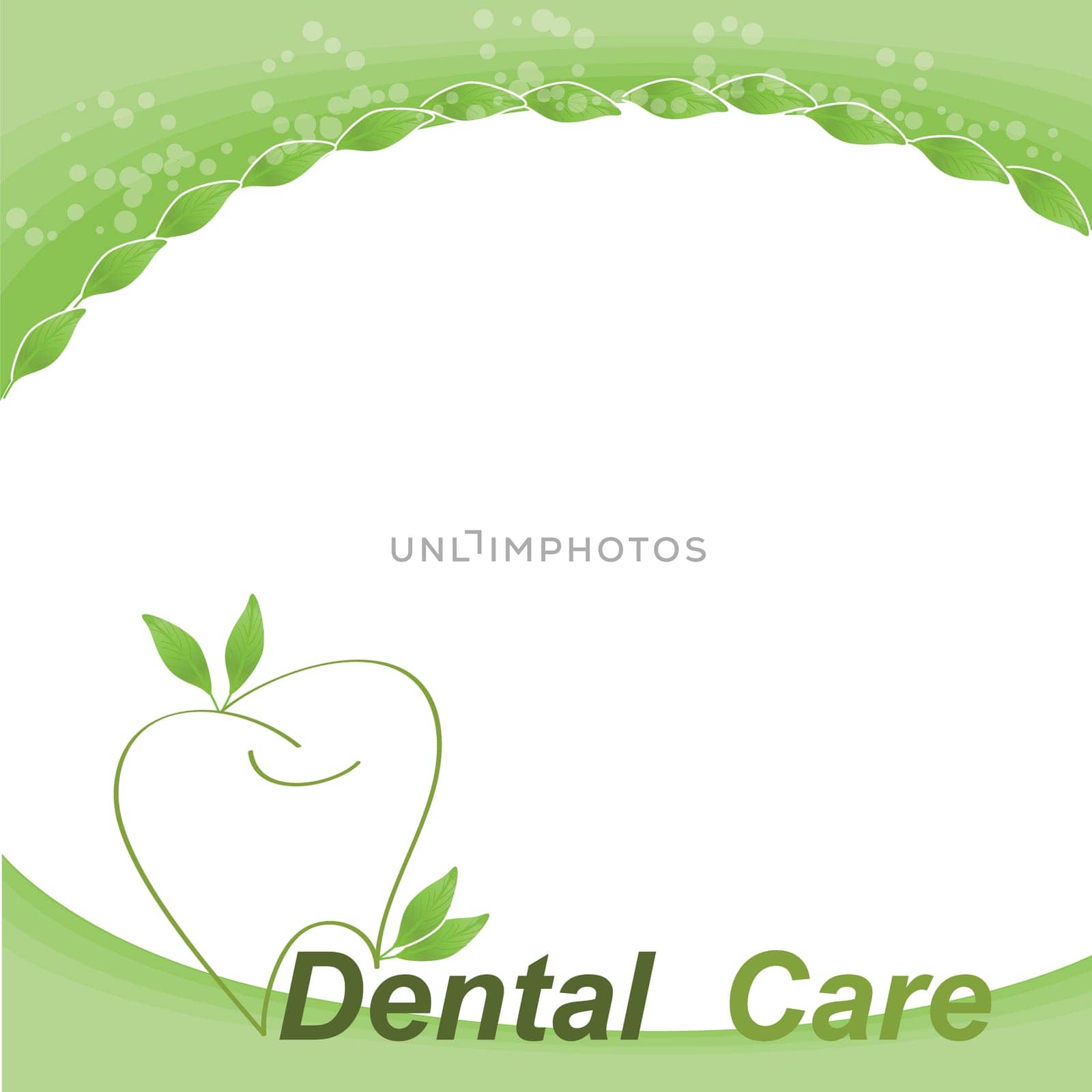 Healthy tooth and half tooth cross section abstract natural treatment concept design